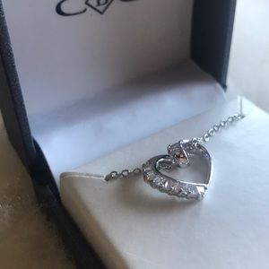 HEART SHAPED silver plated necklace